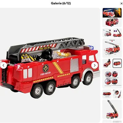 Camion de pompiers avec échelle pompier, grand modèle, jouet, camion d'arrosage, photo 4 of 4