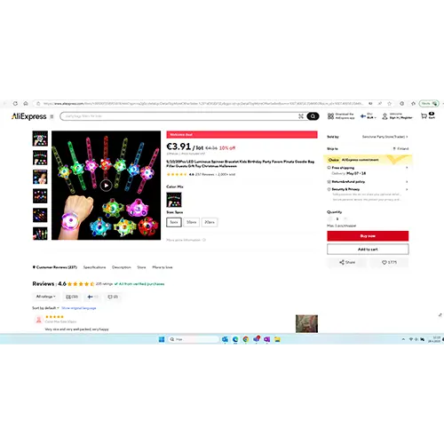 LED Luminous Fidget Spinner Bracelet, photo 1 of 3