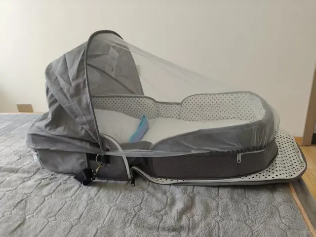 ZHORANGE Portable Bassinets Recalled Due to Risk of Serious Injury or Death from Fall Hazard; Violation of Federal Standard for Infant Sleep Products; Sold on Amazon.com by DFD Trading: Recalled ZHORANGE Baby portable bassinet (left side), photo 2 of 4