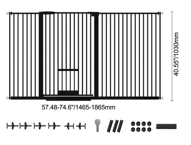 UVIPC Baby Gates Recalled Due to Entrapment Hazard; Violation of Federal Regulations for Gates and Enclosures; Sold Exclusively on Amazon.com by Xianshengyouli: Recalled UVPIC Baby Gate with Pet Door, photo 1 of 4