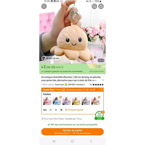 "Plush dolls"- octopus réversible d'humeur, photo 3 of 4