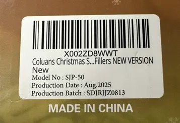 Coluans Christmas Light-Up Rings Recalled Due to Risk of Serious Injury or Death from Battery Ingestion Hazard; Violates Mandatory Standard for Toys; Sold on Amazon by BUDI Official: Product barcode, model number, and production batch located on back of package, photo 3 of 4