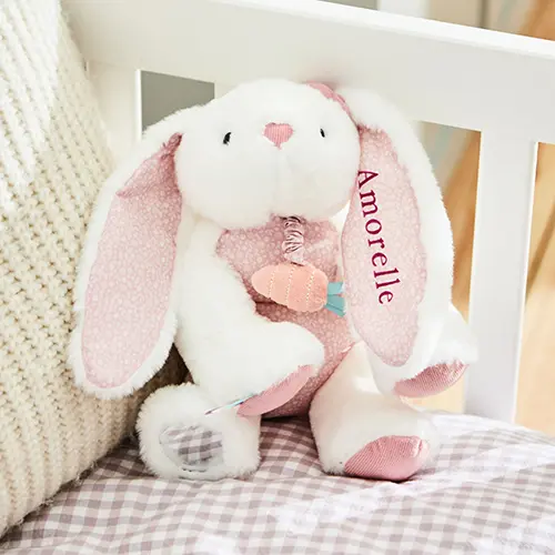 Personalised Pink Bunny Rabbit Activity Toy