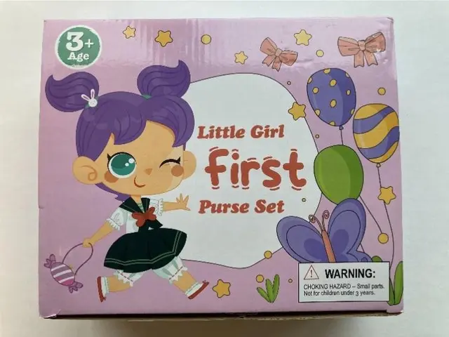 Meaicezli Play Purse Sets Recalled Due to Risk of Serious Injury or Death from Battery Ingestion; Violates Mandatory Standard for Toys; Sold on Amazon by Angeer-US: Recalled Meaicezli Play Purse Set Packaging, photo 1 of 4