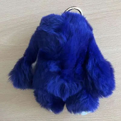 Lapin en Cuir Pompon Boule Pendentif Voiture Sac Porte-clés, photo 3 of 3