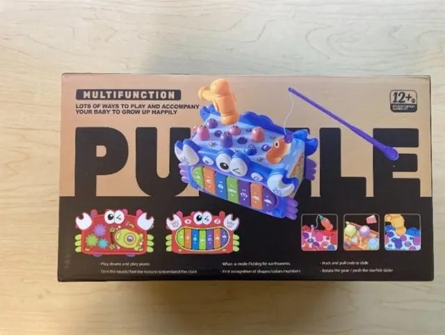 Multifunctional Puzzle Crab Toys Recalled Due to Risk of Serious Injury or Death from Ingestion Hazard; Violation of Federal Regulations for Toy Magnets; Sold Exclusively on Walmart.com by JinJiang Baimei: Front of the Package of the recalled Multifunctional Puzzle Crab Toy, photo 3 of 3