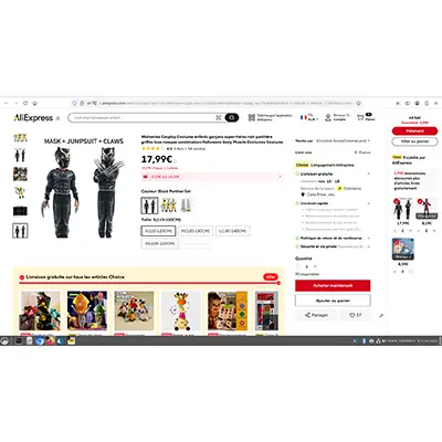 Wolverine cosplay costume enfants garçons super-héros noir panthère griffes luxe masque combinaison, photo 2 of 2
