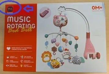Youbeien Crib Mobiles Recalled Due to Risk of Serious Injury or Death from Battery Ingestion; Violates the Mandatory Toy Standard for Batteries; Sold on Amazon by GKKBSJ: Youbeien is printed on the top left corner of the recalled crib mobile packaging, photo 3 of 4