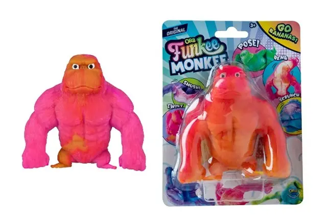 Orb Funkee Squeeze Toys Recalled Due to Risk of Serious Injury or Death from Asbestos Exposure; Imported by The Orb Factory: Recalled Orb Funkee Monkee Mega Orange and Packaging (part of assortment Model 41929), photo 3 of 4