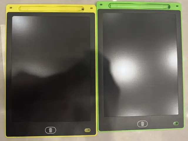 KTEBO Writing Tablet Toys Recalled Due to Risk of Serious Injury or Death from Battery Ingestion; Violates Mandatory Standard for Toys; Sold on Amazon by KTEBO: Recalled KTEBO Writing Tablet Toys in Yellow/Green (front), photo 3 of 4