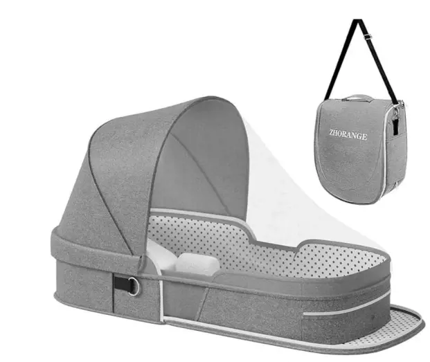 ZHORANGE Portable Bassinets Recalled Due to Risk of Serious Injury or Death from Fall Hazard; Violation of Federal Standard for Infant Sleep Products; Sold on Amazon.com by DFD Trading: Recalled ZHORANGE Baby portable bassinet, photo 1 of 4