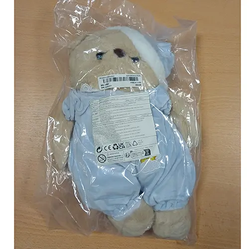 Jouet en peluche en forme d'ours mignon, pourpée en forme d'ours mignon avec vêtements de couchage, photo 3 of 4
