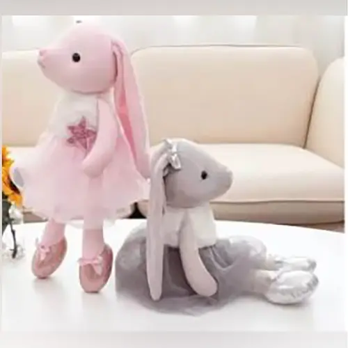 Lapin en peluche de Ballet pour bébé, jouets en peluche pour enfants, longues oreilles, ballerine, photo 1 of 3