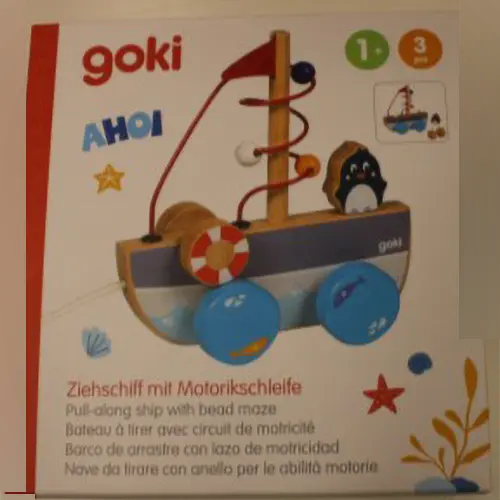 Pull-along ship with bead maze, photo 1 of 4