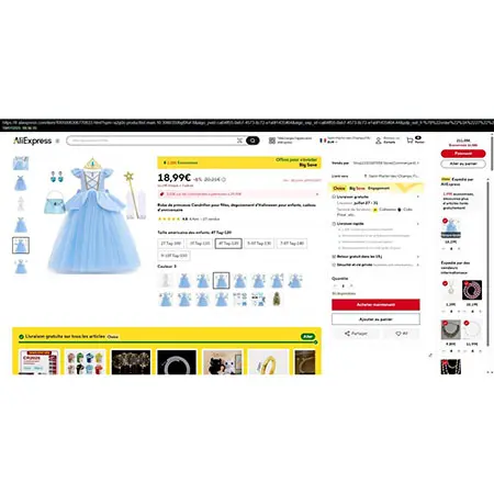 Robe de princesse Cendrillon pour filles, photo 1 of 4