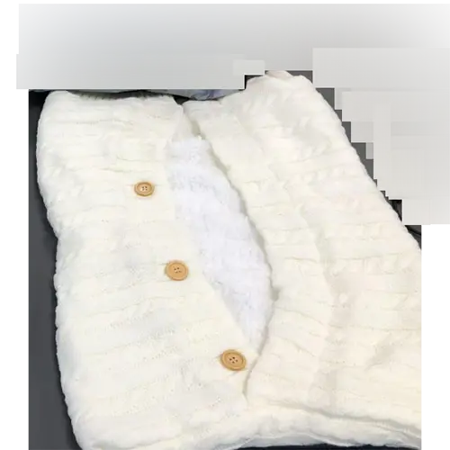 Baby Sleeping Bag Baby Carriage Knitted Sleeping Bag Lovely Warm Doll Removable Sleeve Knitted Wrap