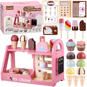Gagaku Children's Ice Cream Toy Playsets Recalled Due to Risk of Serious Injury or Death from Magnet Ingestion Hazard; Violate Mandatory Standard for Toys; Sold on Amazon by Brandworl.USA: Recalled Gagaku Wooden Ice Cream Shop Toy Playsets, photo 1 of 2