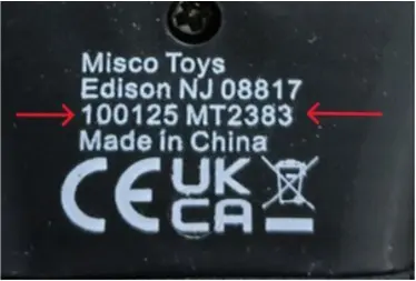 Missry Associates Recalls Misco Sports Badminton Toy Sets Due to Risk of Serious Injury or Death from Battery Ingestion; Violates Mandatory Standard for Toys: Recalled Misco Sports Badminton Toy (model number on back of paddle handle), photo 2 of 3