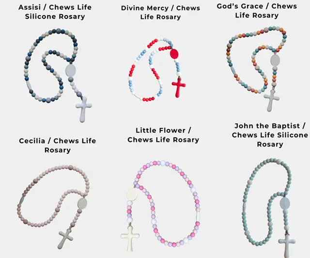 Chews Life Recalls Silicone Rosary and Decade Teethers Due to Choking Hazard: Recalled Rosary teethers, photo 1 of 4