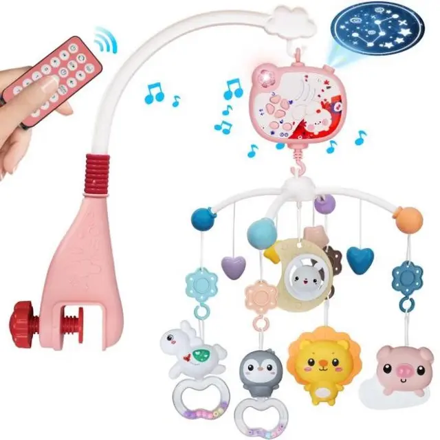 Youbeien Crib Mobiles Recalled Due to Risk of Serious Injury or Death from Battery Ingestion; Violates the Mandatory Toy Standard for Batteries; Sold on Amazon by GKKBSJ: Recalled Youbeien Crib Mobile in pink, photo 1 of 4