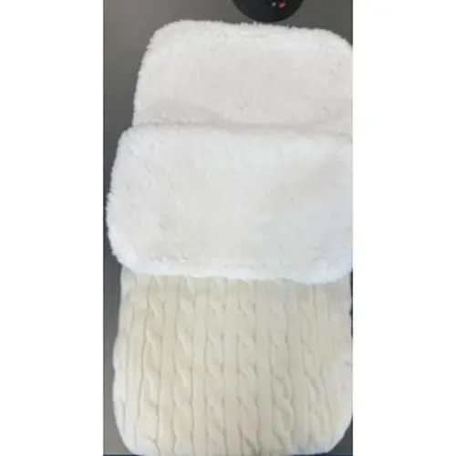 White Newborn Knitted Sleeping Bag with Fleece Lining