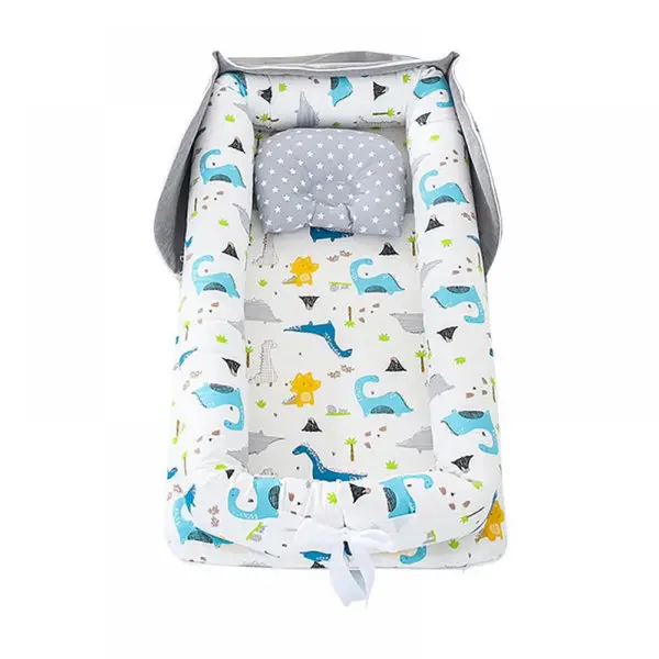 Wayfair Recalls Style Life Eleven Baby Loungers Due to Suffocation Risk and Fall Hazard; Violation of Federal Regulations for Infant Sleep Products; Sold Exclusively on Wayfair.com by Bespoke Clothing Valley (Royalbelle) through Zoomie Kids (Recall Alert): Recalled Style Life Eleven Portable Baby Loungers in the Pattern of Gray/Blue/White Dinosaur, photo 1 of 4