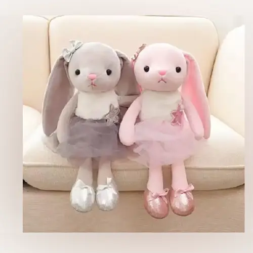 Lapin en peluche de Ballet pour bébé, jouets en peluche pour enfants, longues oreilles, ballerine, photo 3 of 3