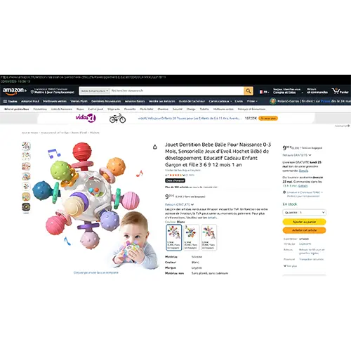 Jouet Dentition Bebe Balle Pour Naissance 0-3 Mois, teether ball, photo 1 of 3