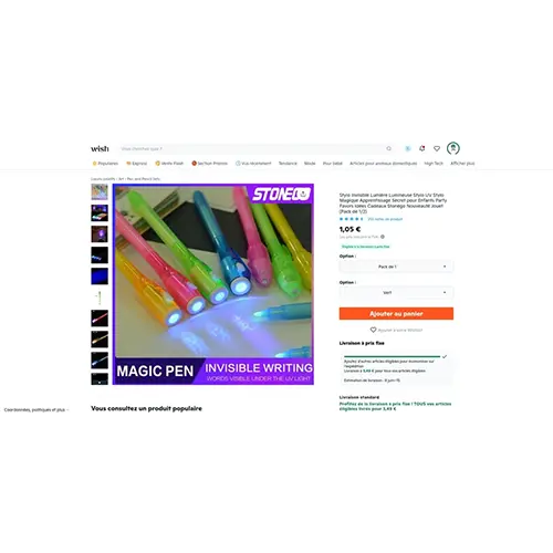 STYLO INVISIBLE LUMIÈRE LUMINEUSE STYLO UV STYLO MAGIQUE APPRENTISSAGE SECRET POUR ENFANTS PARTY, photo 1 of 4