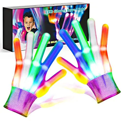 LED Gloves Recalled Due to Risk of Serious Injury or Death from Battery Ingestion; Violates the Mandatory Toy Standard and Child Resistant Coin Battery Packaging Standard; Sold on Amazon by Minongad: Recalled LED Gloves – lights on, photo 1 of 4