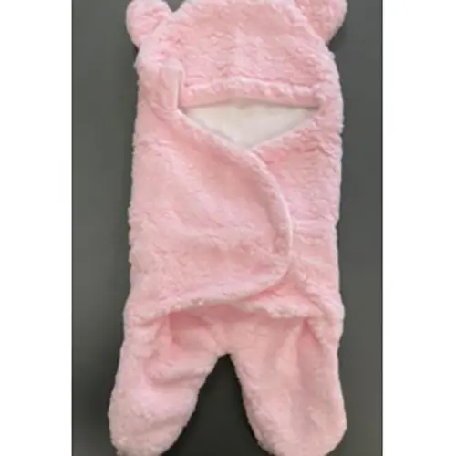Pink Hooded Teddy Bear Baby Sleeping Bag
