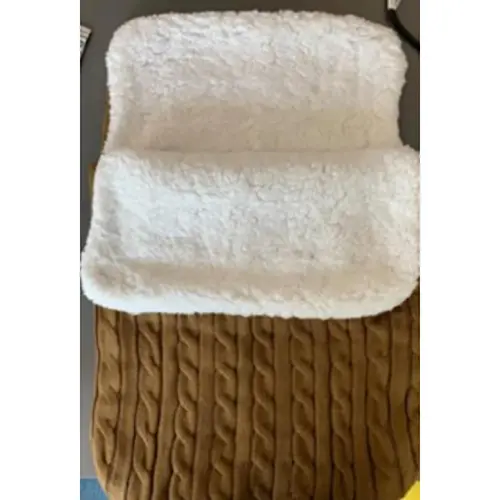 Brown and White Cable Knit Baby Sleeping Bag