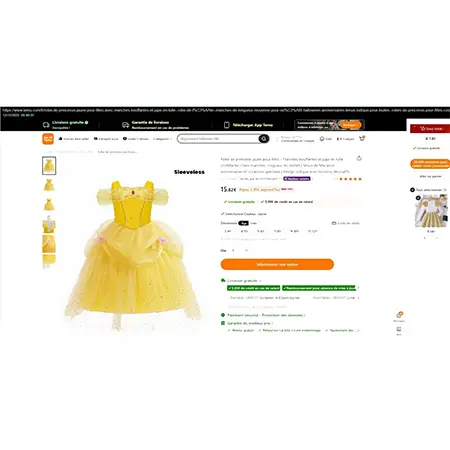 Robe de princesse jaune, photo 3 of 3