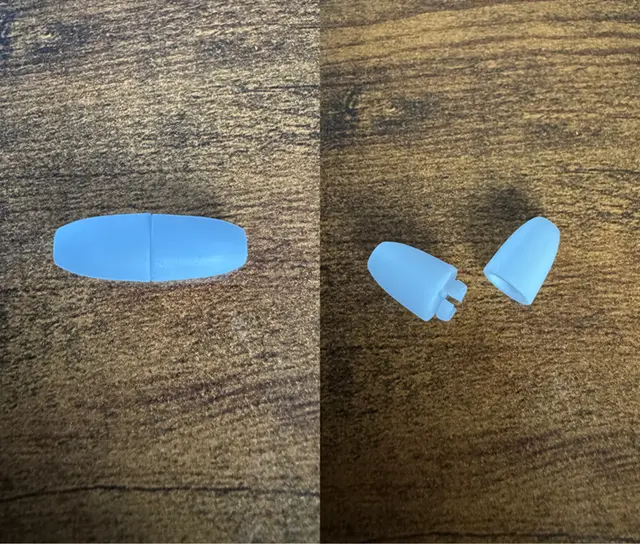 Chews Life Recalls Silicone Rosary and Decade Teethers Due to Choking Hazard: Replacement safety snap clasp on repaired teethers, photo 4 of 4