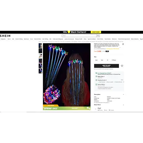 Kids' Led Light Up Toy Hair Braid, Birthday Party Flashing Hair Clip, photo 3 of 4