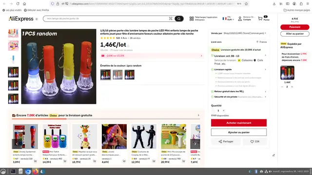 "Light color"pièces porte-clés lumière lampes de poche LED Mini enfants lampe de poche enfants jouet, photo 2 of 2