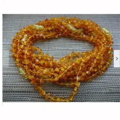 Ambre baltique véritable colliers bébé, 33 cm. Miel, photo 2 of 2