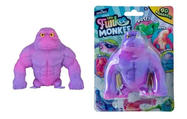 Orb Funkee Squeeze Toys Recalled Due to Risk of Serious Injury or Death from Asbestos Exposure; Imported by The Orb Factory: Recalled Orb Funkee Monkee Mega Purple and Packaging (part of assortment Model 41929), photo 4 of 4